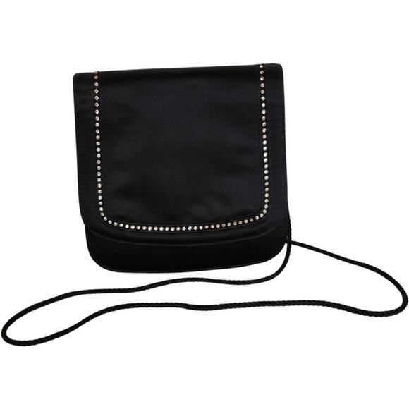 Talbots Handbags - Talbots crossbody bag, Black with diamond stud design, Satin